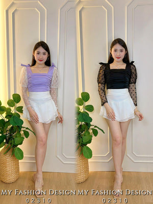 爆款新品❤️‍🔥 高品质网纱拼接棉质上衣 RM49 Only🔥   =D4=