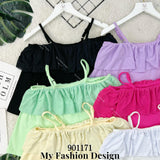 🛍️爆款新品🛍️高品质棉质荷叶边吊带上衣 RM42 Only🌸 =D4=