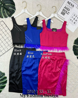 🔥🔥黑卡独家爆款🔥高品质气质缎面款套装 上衣 ➕ 裙子 RM119 Only🌸   =E2=