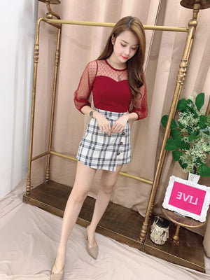 爆款新品🔥高品质网纱拼接格子连体裤裙 RM 75 ONLY ❤️ =E2=
